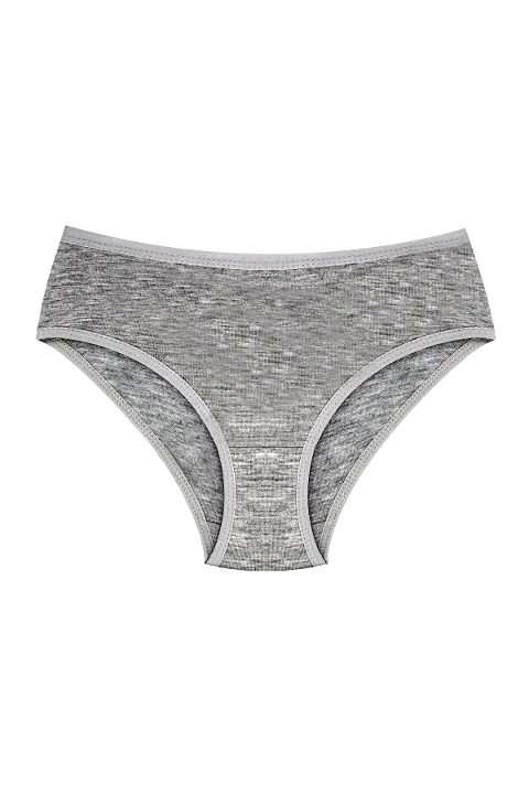 %100 Pamuklu Esnek Bel Lastiği Kız Çocuk Külotu Öts 8246 - Gri